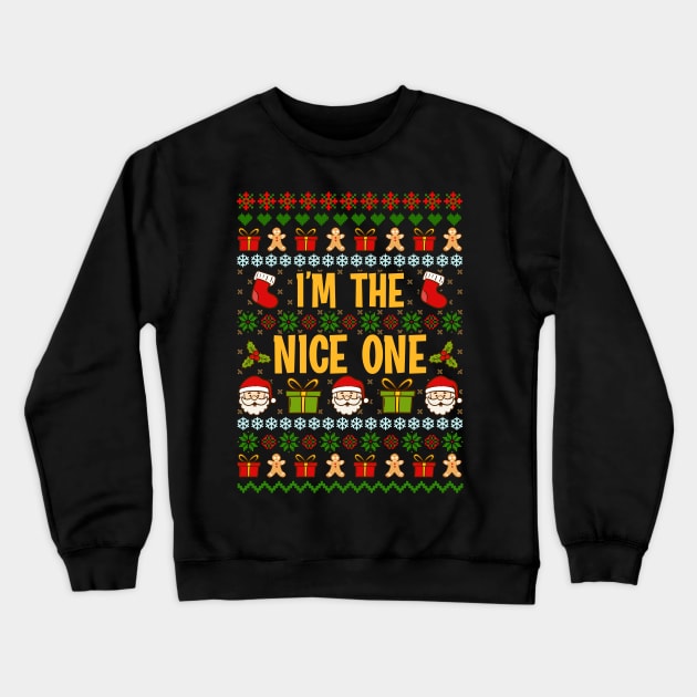 Nice and Naughty Ugly Christmas Matching Sweatshirts Crewneck Sweatshirt by KsuAnn